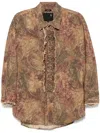 R13 Drop Neck Tuxedo Shirt In Paisley Print