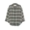 R13 Frayed Checked Cotton-flannel Shirt In Gray
