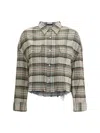 R13 Plaid Shirt With Frayed Hem In Multi