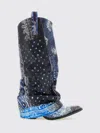 R13 Blue Printed Pointed Toe Boots In Multi