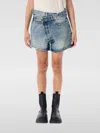 R13 Crossover Denim Shorts In Blue