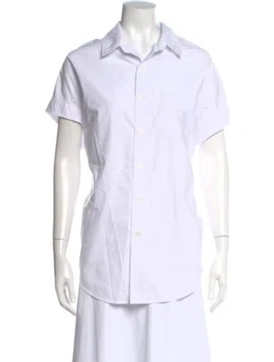 Pre-owned R13 Short Sleeve Button-up Top In White