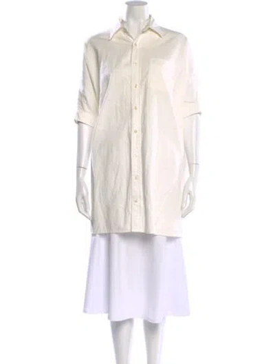 Pre-owned R13 Short Sleeve Button-up Top In White
