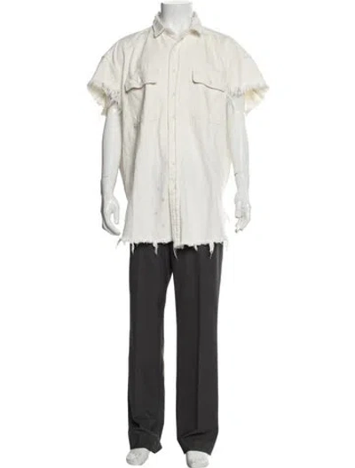 Pre-owned R13 Short Sleeve Denim Shirt In Neutrals