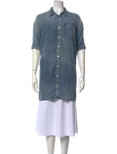Pre-owned R13 Short Sleeve Tunic In Blue