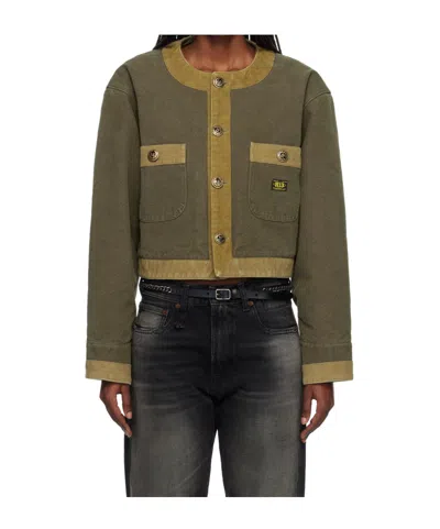R13 Short Workwear Casual Jacket In Green