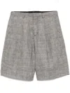 R13 Jumbo Shorts In Black&white Glenplaid