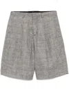 R13 Jumbo Shorts In Black&white Glenplaid
