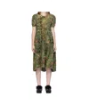R13 Green Shredded Relaxed Reversible Midi Dress In Green