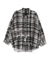R13 Shredded Seam Drop Neck Shirt In Black