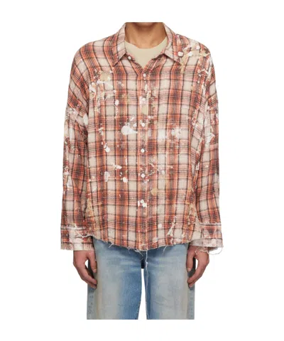 R13 Shredded Seam Drop Neck Shirt In Nude