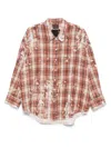 R13 Shredded-seam Drop-neck Shirt In Orange