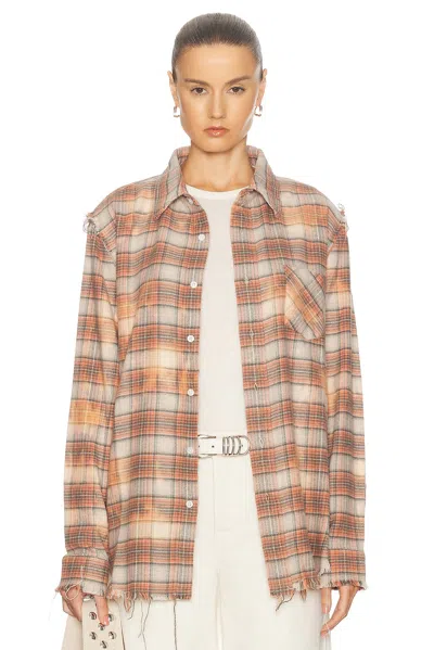 R13 Shredded Seam Shirt In Nude