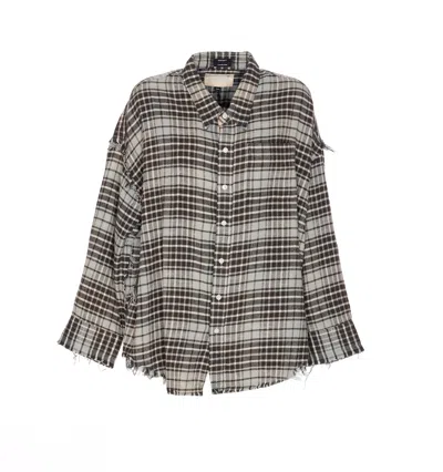 R13 Shredded Shirt In Multi