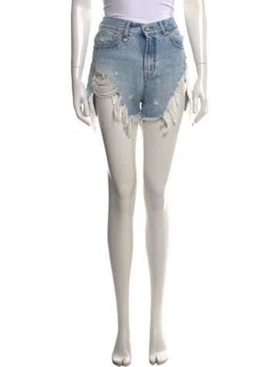 Pre-owned R13 Shredded Slouch Short Mini Shorts In Blue