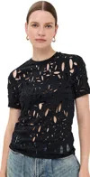 R13 Shredded Tee Black In Black