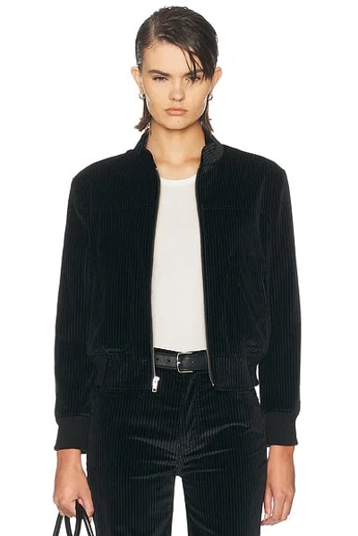 R13 Shrunken Jacket With Stand Collar In Blue