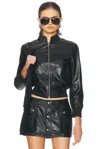 R13 Shrunken Leather Jacket With Stand Collar In Black