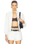 R13 Shrunken Leather Jacket In Crackle White
