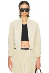 R13 Shrunken Leather Jacket In Neutral