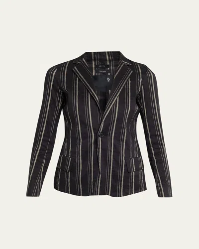 R13 Shrunken Linen-blend Blazer In Black