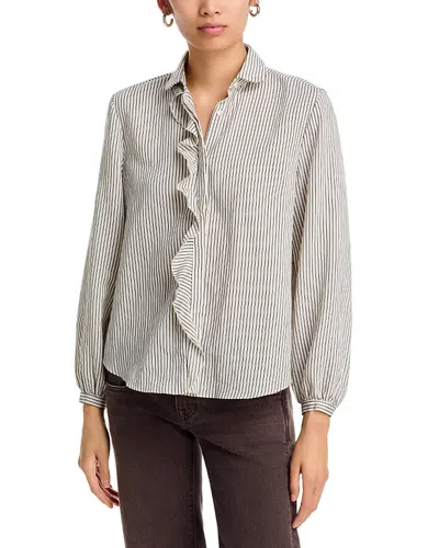 R13 Shrunken Ruffle Shirt In White
