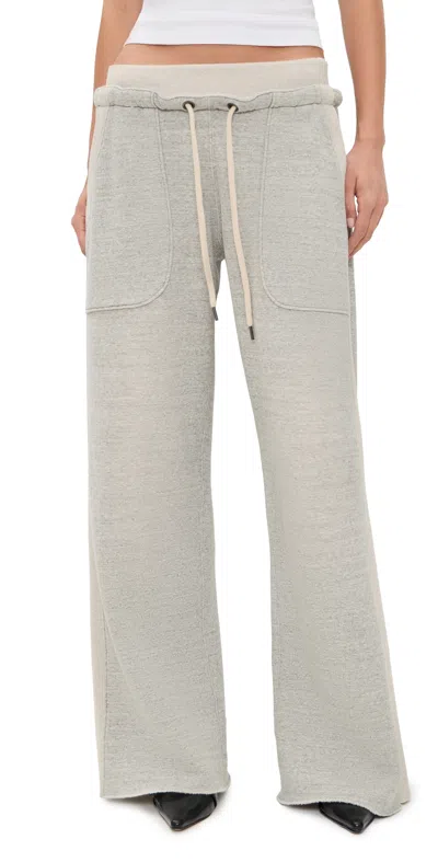 R13 Side Insert Sweatpants Heather Grey W/ Oatmeal In Gray