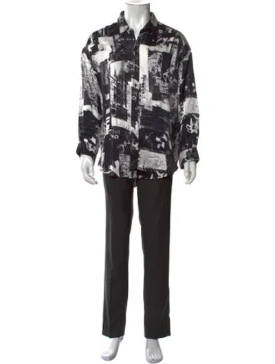 Pre-owned R13 Silk Graphic Print Shirt In Black