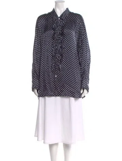 Pre-owned R13 Silk Graphic Print Top In Blue