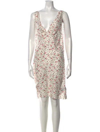 Pre-owned R13 Silk Knee-length Dress In White