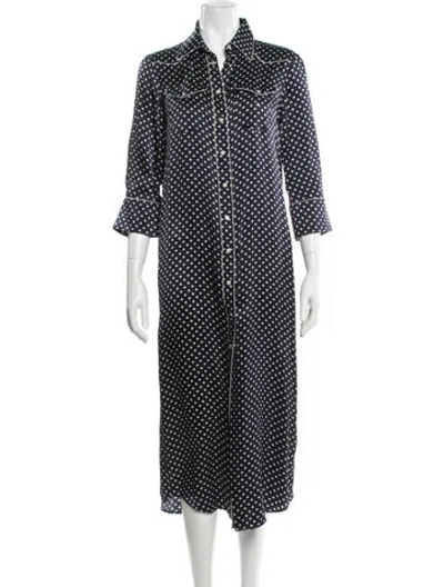 Pre-owned R13 Silk Long Dress In Blue