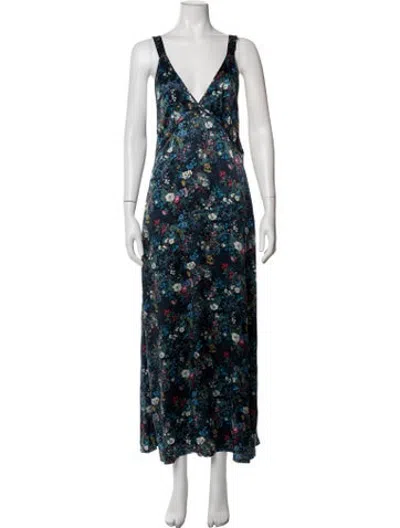 Pre-owned R13 Silk Long Dress In Blue