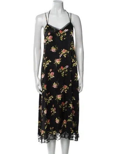 Pre-owned R13 Silk Midi Length Dress In Black