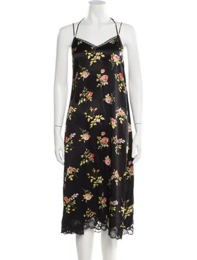 Pre-owned R13 Silk Midi Length Dress In Black