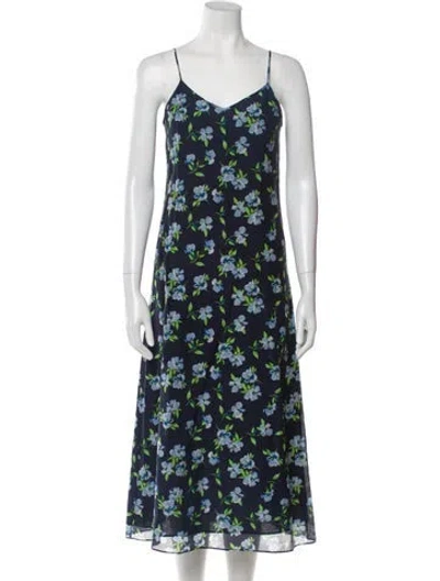 Pre-owned R13 Silk Midi Length Dress In Blue