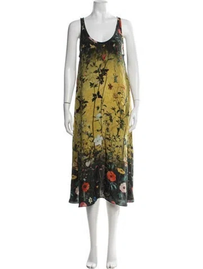 Pre-owned R13 Silk Midi Length Dress In Green