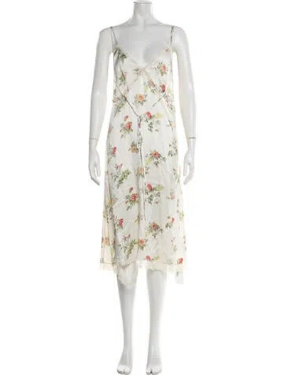 Pre-owned R13 Silk Midi Length Dress In White