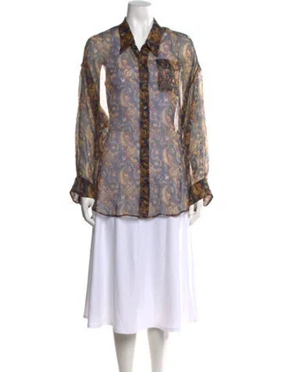 Pre-owned R13 Silk Plaid Print Blouse In Multi