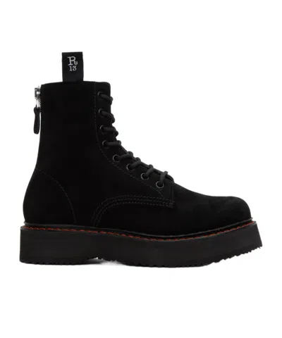 R13 Single Stack Ankle Boots In Animal Print