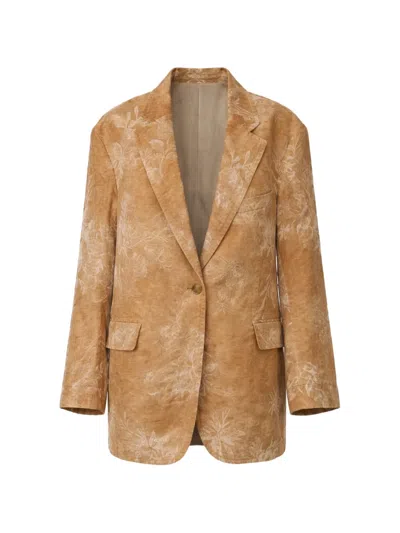 R13 Single-breasted Blazer In Brown