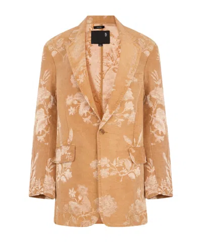 R13 Single-breasted Blazer In Brown