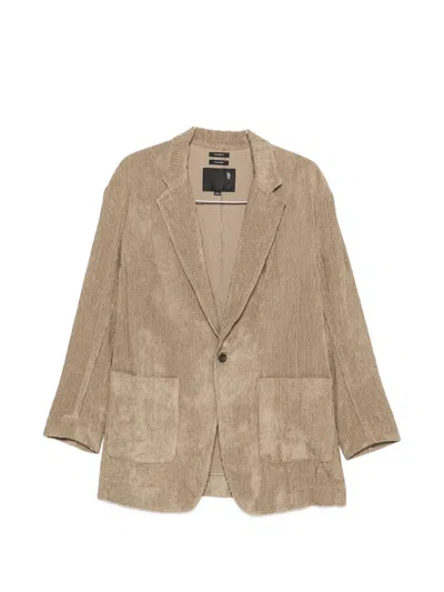 R13 Single-breasted Corduroy Oversized Blazer In Neutral