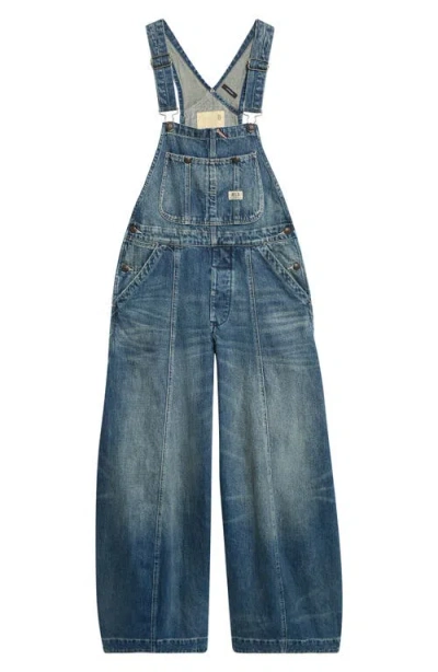 R13 Siouxsie Wide Leg Overalls In Blue