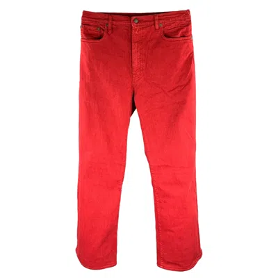 Pre-owned R13 Size 31 Red Embroidery Cotton Blend Wide Leg Jeans