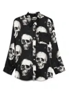 R13 Skull-print Silk Shirt In Black