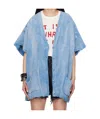 R13 Blue Sleeveless Boxy Cardigan Minidress In Blue