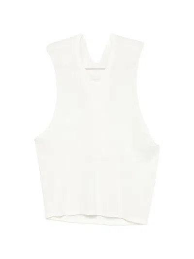 R13 Sleeveless Crew-neck Top In White