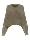 R13 New York Balloon Crewneck Sweater In Green