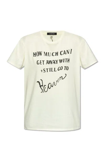 R13 Slogan Printed Crewneck T-shirt In White
