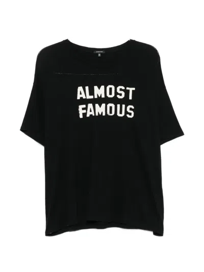 R13 Slogan-print T-shirt In Black